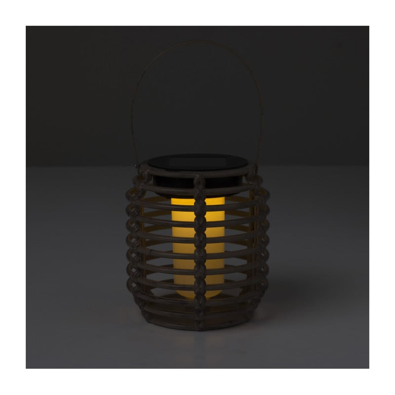 Solar lantaarn rond - bruin - ø10.5x10.5 cm