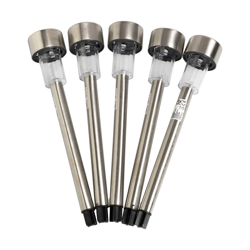 Solar lantaarns - zilverkleurig - set van 5