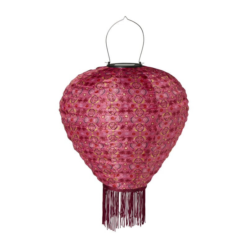 Solar lampion palm - roze - ø28x30 cm