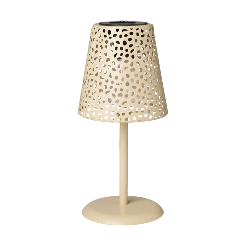 Solar tuinlamp op voet - beige - ø13x28 cm