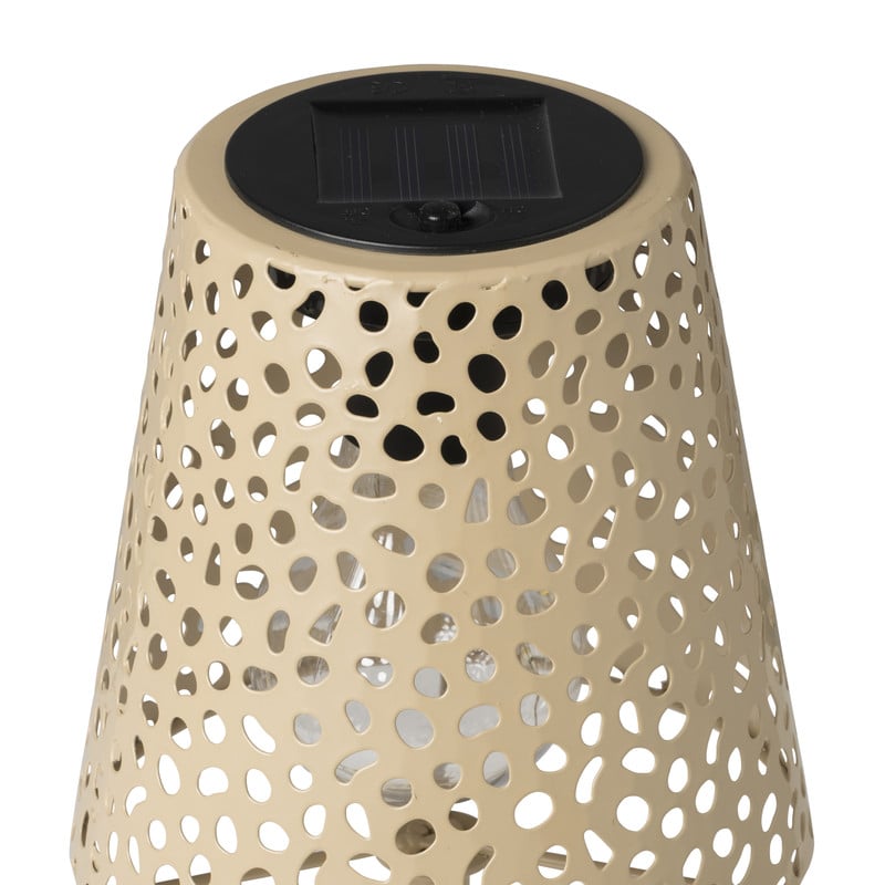 Solar tuinlamp op voet - beige - ø13x28 cm