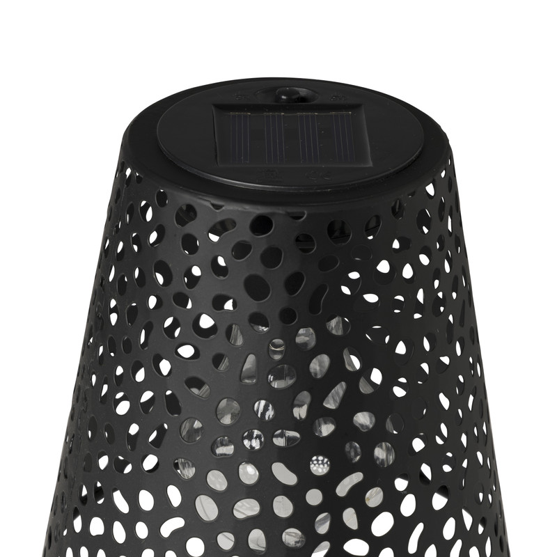 Solar tuinlamp op voet - zwart - ø13x28 cm