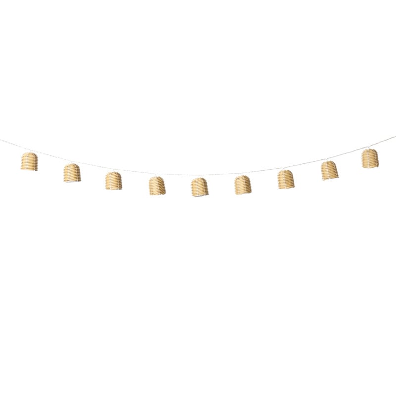 Slinger met 10 solar lampjes - bruin - 335 cm