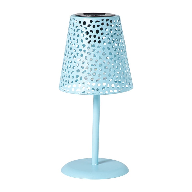 Solar tuinlamp op voet - blauw - ø13x28 cm