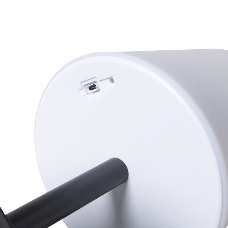 LED tafellamp USB - wit/zwart - ø16.5x21 cm