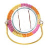 Lantaarn colourblock - roze/oranje/geel - ø12x11 cm
