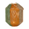 Lantaarn colourblock - groen/terra - ø19.5x24 cm