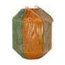 Lantaarn colourblock - groen/terra - ø19.5x24 cm