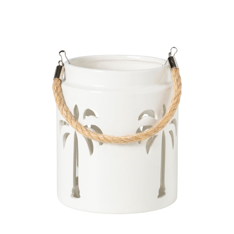 Lantaarn palmboom klein - beige - ø13x15 cm