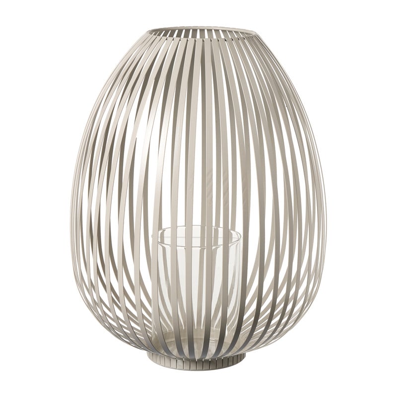 Lantaarn lira groot - beige - ø30.5x39.5 cm