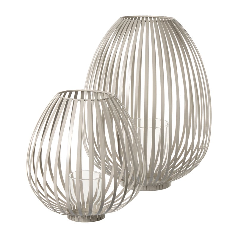 Lantaarn lira klein - beige - ø24.5x26 cm