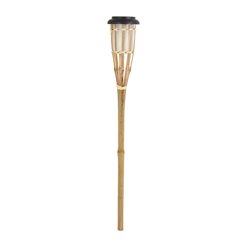 Solar lamp op standaard - bamboe - ø10x64 cm
