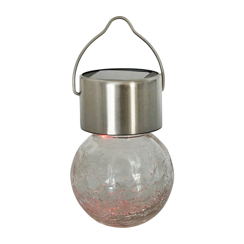 Mini solar hanglampje craquele - ø6x9 cm
