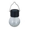 Mini solar hanglampje craquele - zwart - ø6x9 cm