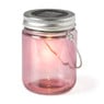 Solar lamp in glazen potje - roze - 7x9 cm