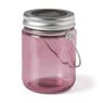 Solar lamp in glazen potje - roze - 7x9 cm