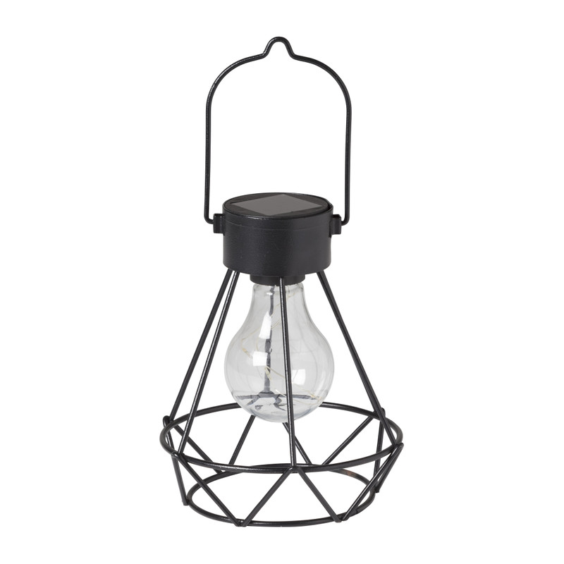 Solar tuinlamp metaaldraad - zwart - ⌀12.5x16.5 cm