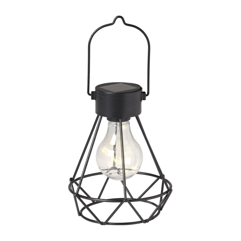 Solar tuinlamp metaaldraad - zwart - ⌀12.5x16.5 cm