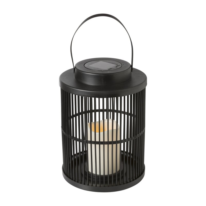 Solar lantaarn met LED kaars - diverse - 18x18x24 cm