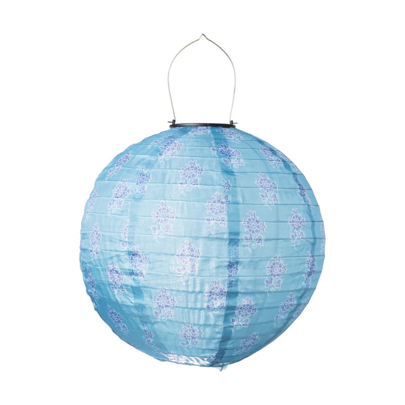 Solar lampion print - blauw - ø30x28 cm