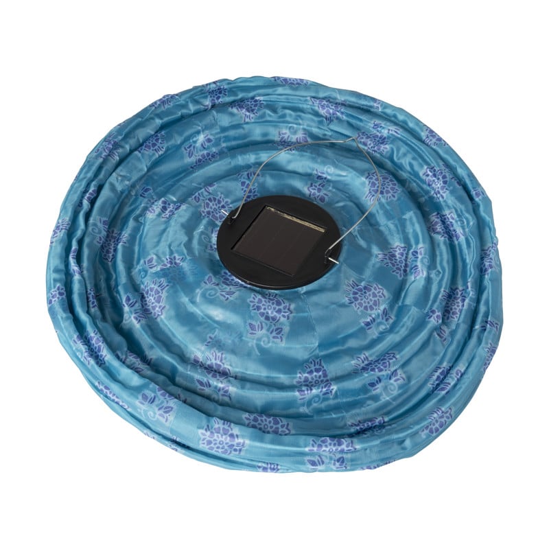 Solar lampion print - blauw - ø30x28 cm