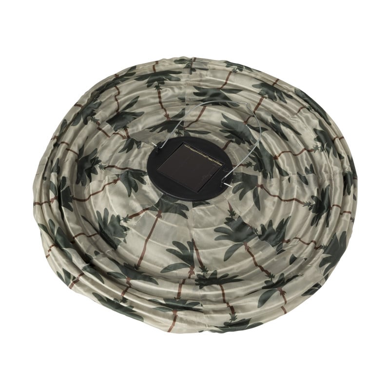 Solar lampion print palmboom - beige - ø30x28 cm