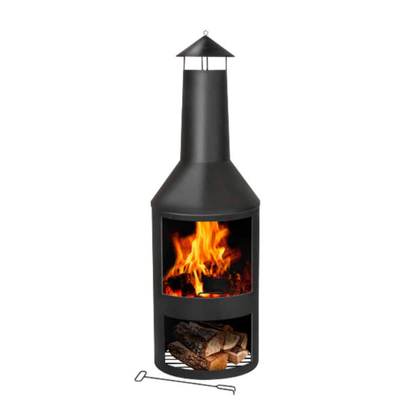 Buitenhaard metaal - zwart - 72x20x74 cm