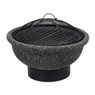 Vuurschaal met BBQ grill - zwart - 49x49x34 cm