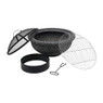 Vuurschaal met BBQ grill - zwart - 49x49x34 cm