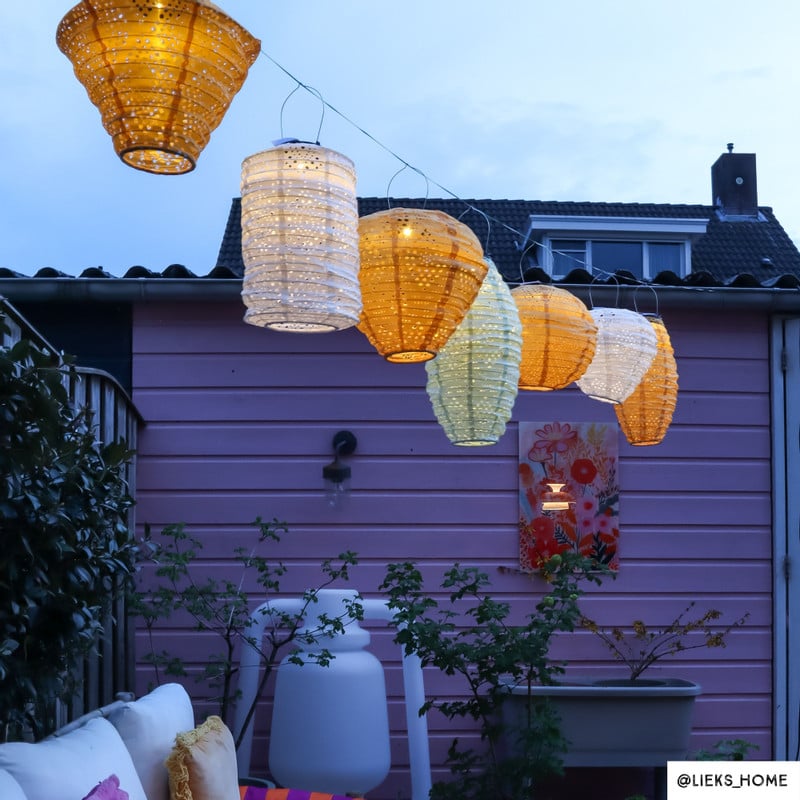Solar barok lampion ovaal - wit - ø20x42 cm