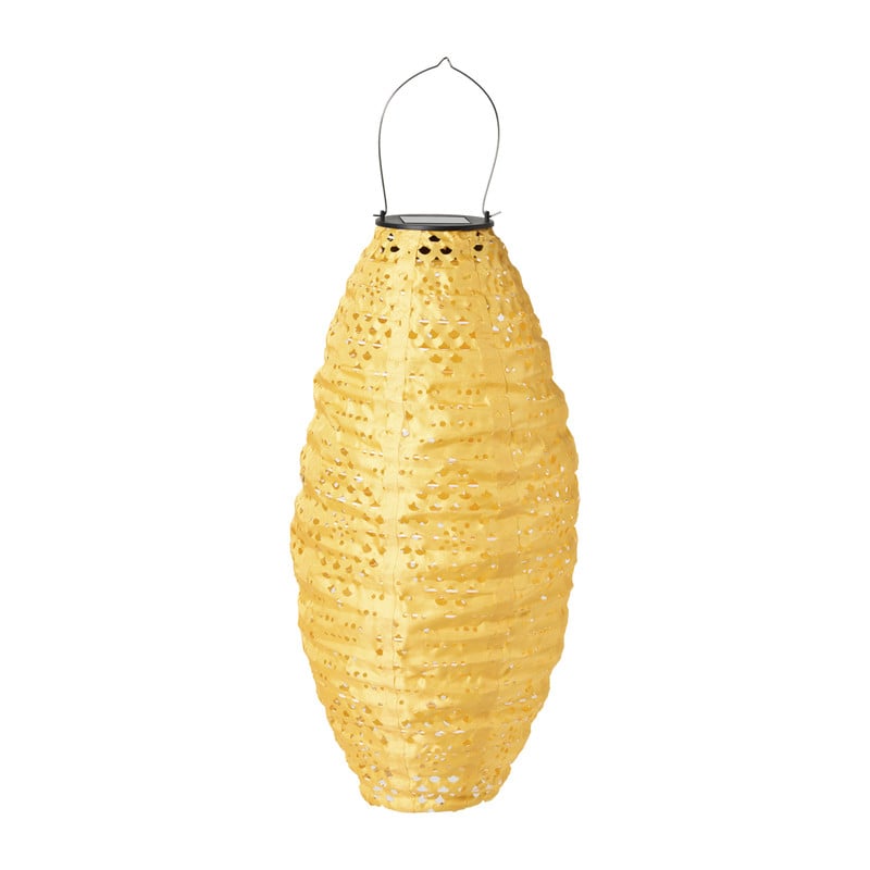 Solar barok lampion ovaal - geel - ø20x42 cm