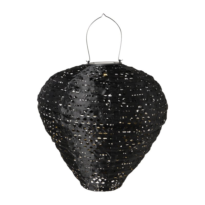 Solar barok lampion druppel - zwart - ø28x30 cm