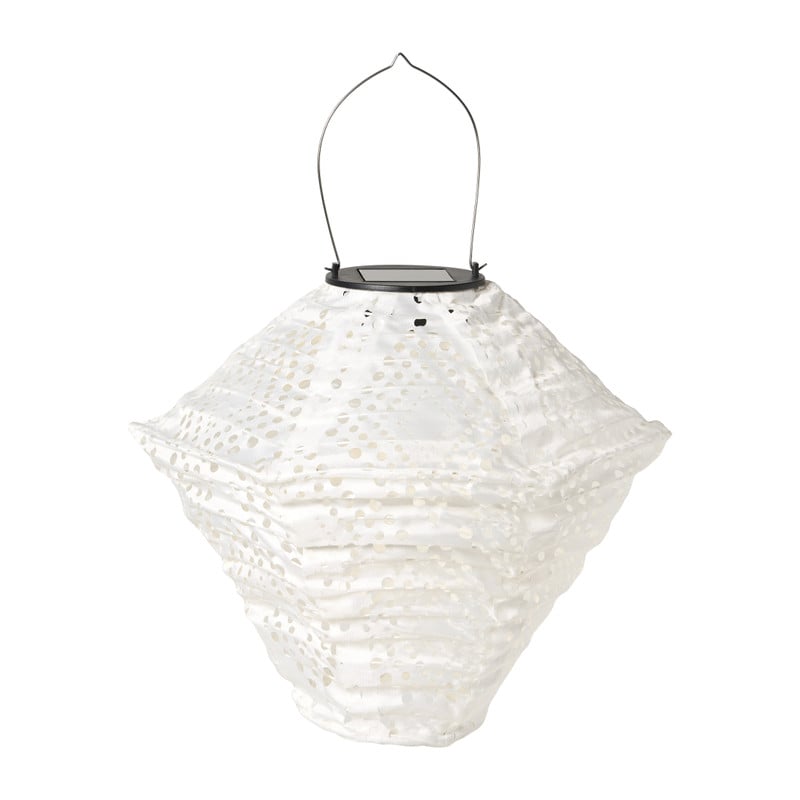 Solar barok lampion ruit - wit -  ø24x28 cm