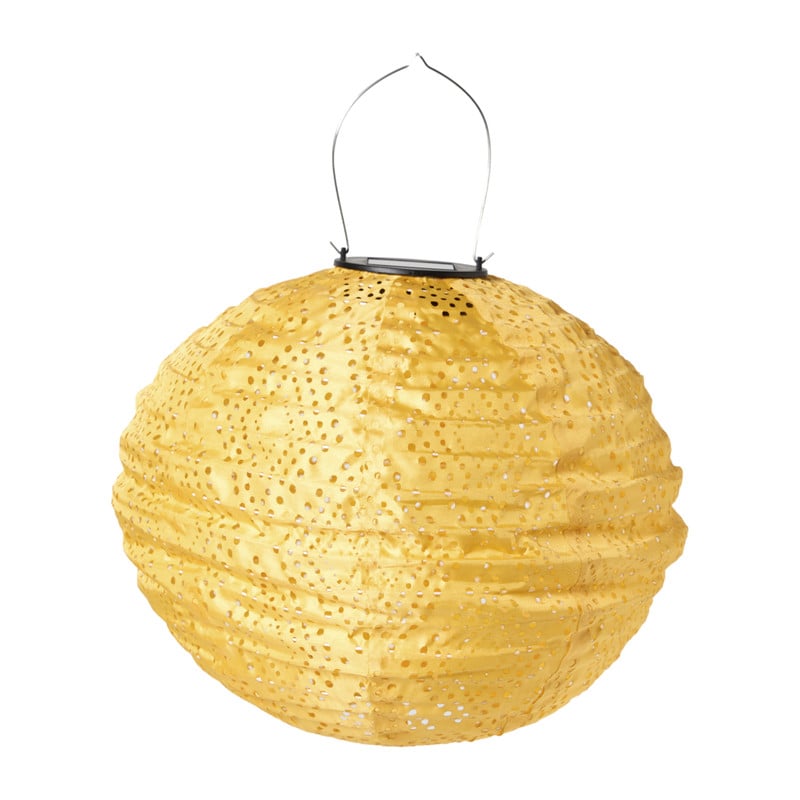 Solar barok lampion rond - geel - ø30 cm
