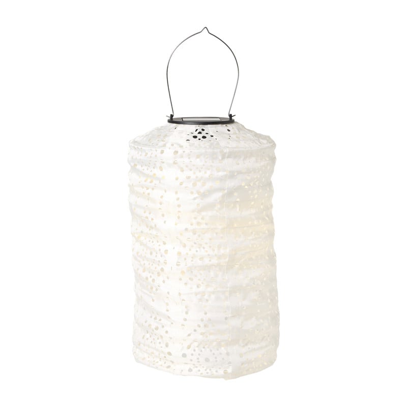 Solar barok lampion cilinder - wit - ø18x33 cm