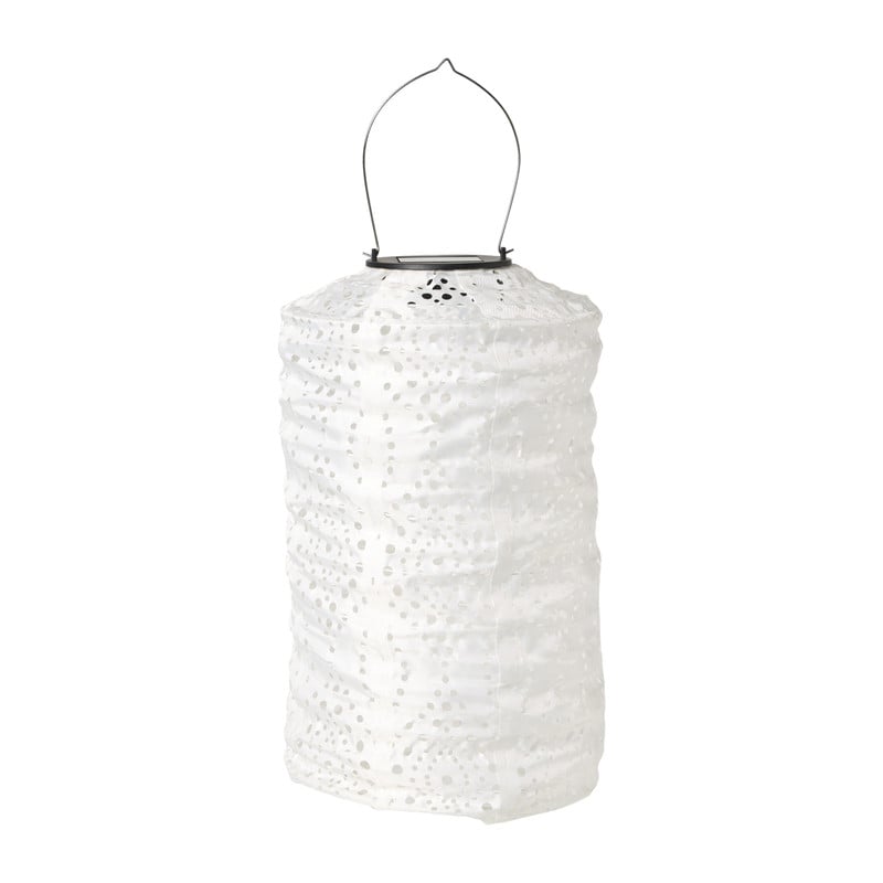 Solar barok lampion cilinder - wit - ø18x33 cm