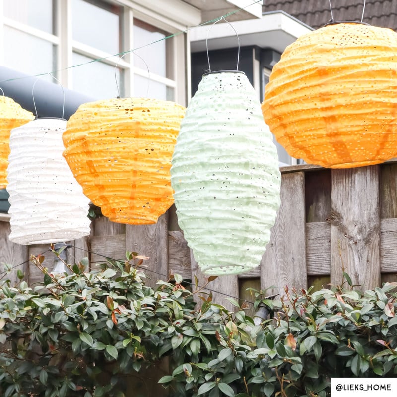 Solar barok lampion cilinder - wit - ø18x33 cm
