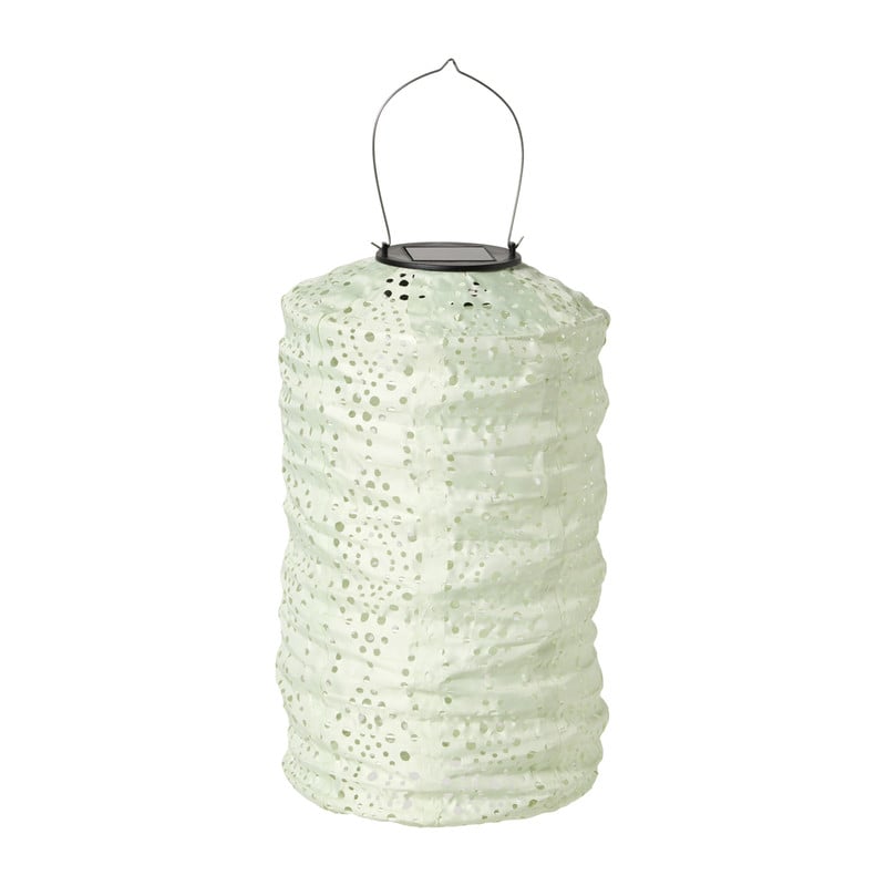 Solar barok lampion cilinder - groen - ø18x33 cm