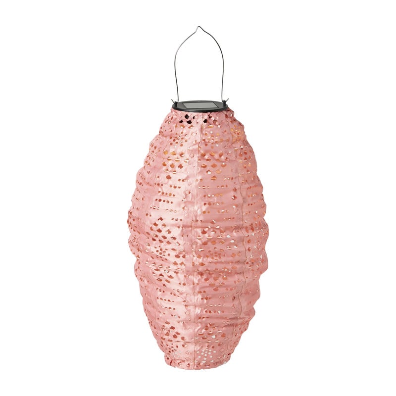 Solar barok lantaarn ovaal - roze - 20x42 cm