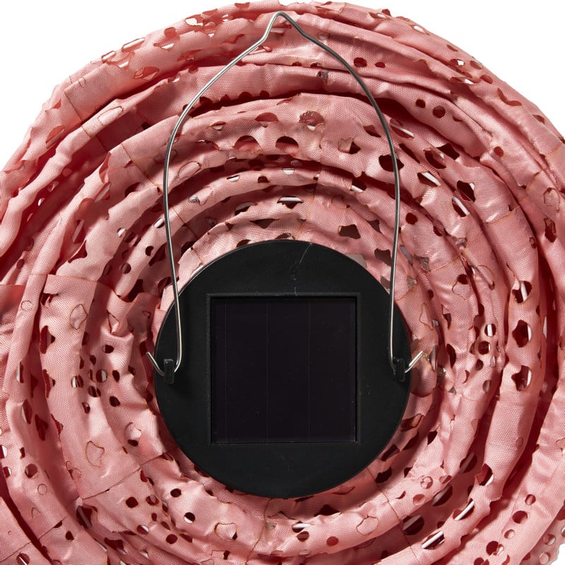 Solar barok lantaarn ovaal - roze - 20x42 cm