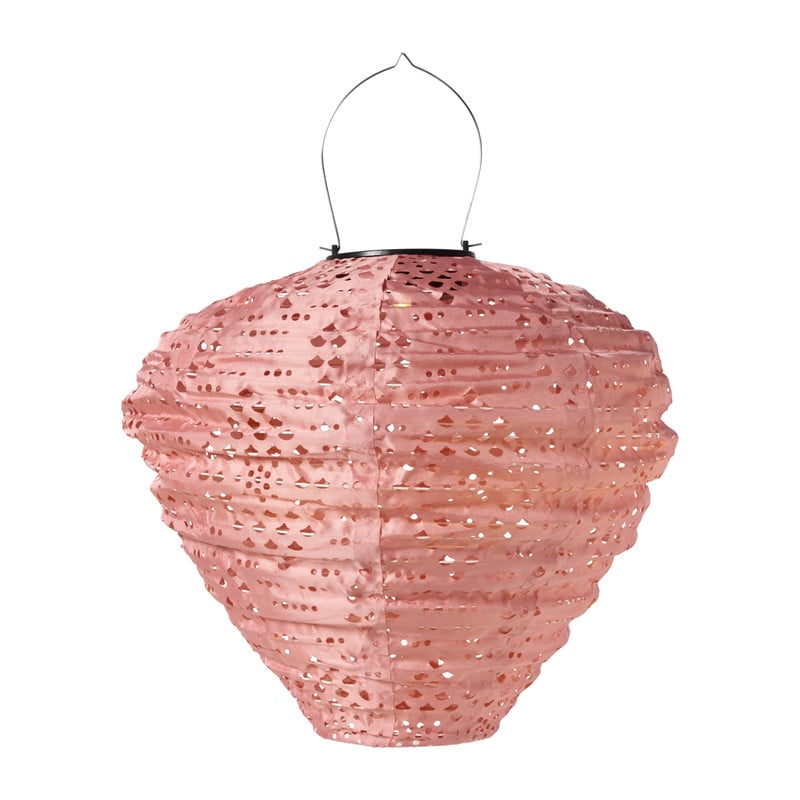 Solar barok lantaarn druppel - roze - ø28x30 cm