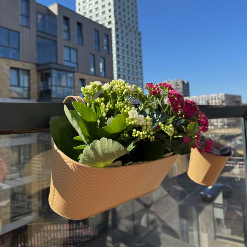 Plantenbak voor balkon - beige - 19x36x14.5 cm