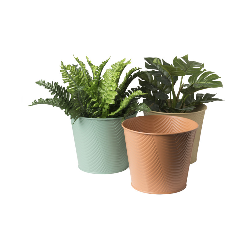 Bloempot patroon maat L - ø15x18 cm - groen