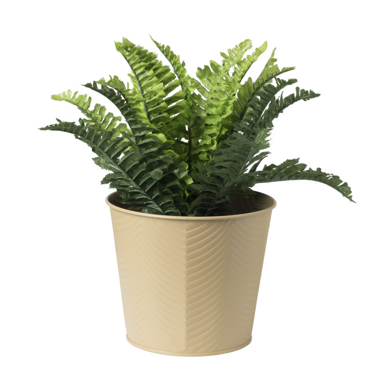 Bloempot patroon maat L - ø15x18 cm - beige