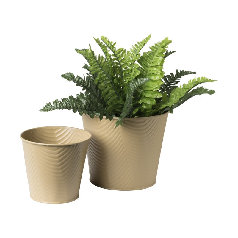 Bloempot patroon maat L - ø15x18 cm - beige