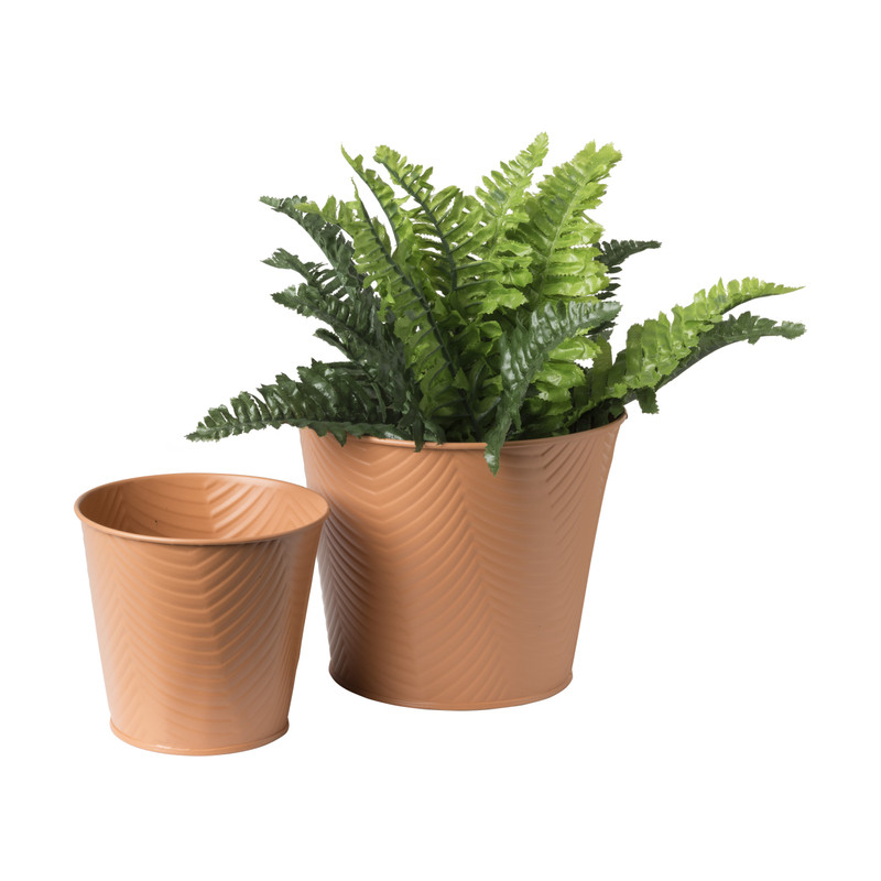 Bloempot patroon maat L - ø15x18 cm - oranje