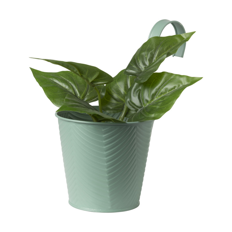 Bloempot met hengsel - groen - 25x20x14 cm