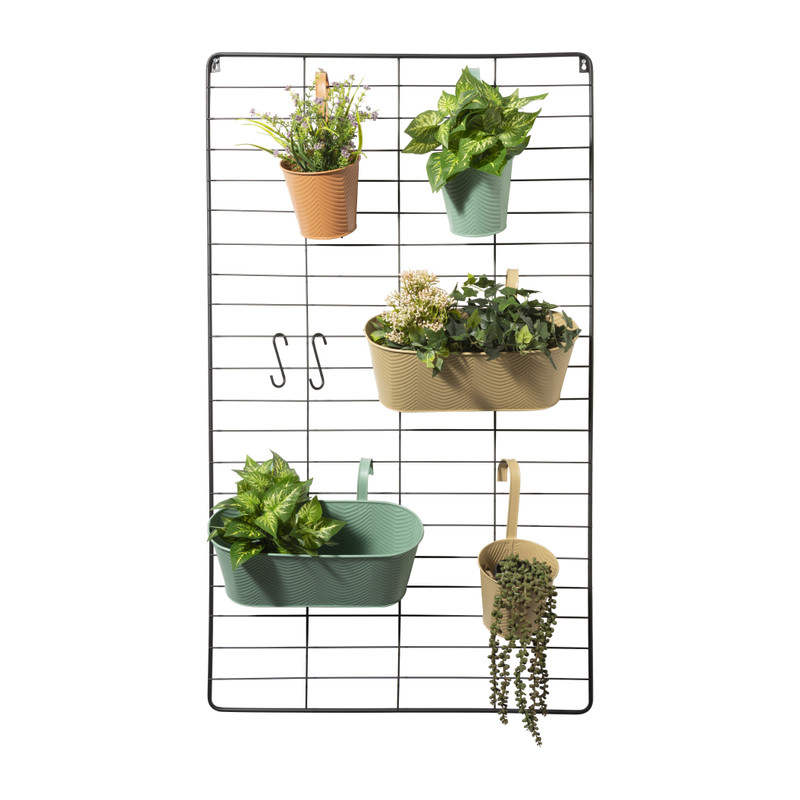 Bloempot met hengsel - oranje - 25x20x14 cm