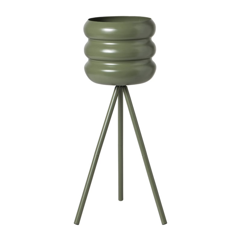 Bloempot bubbles op voet klein - groen - ø15x45 cm