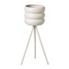 Bloempot bubbles op voet klein - beige - ø15x45 cm
